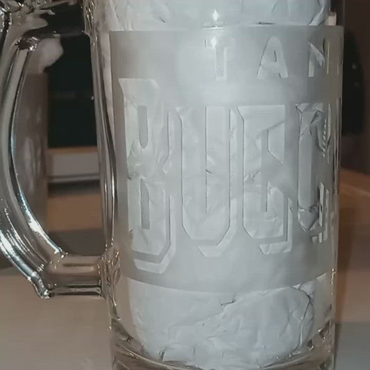 Etched Beer Mug